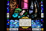 Detail, Signature from St. Andrew or Bosley Memorial Window by Christopher Wallis
