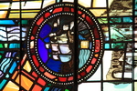 Detail, Aspects of Christianity in America from The Ecclesiastical Sonnets or Eleanor Crosydale Jared Memorial Window by Christopher Wallis and Geri Binks