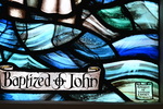 Detail, Signature from Baptized by John or the Edwards and Hueston Memorial Windows by Christopher Wallis and Edwards Glass