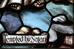 Detail, Signature from Tempted by Satan or the Edwards and Hueston Memorial Windows by Christopher Wallis and Edwards Glass
