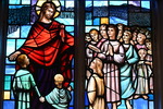 Detail 1, Christ and Children from Christ and the Children or Lantz Memorial Window by Christopher Wallis
