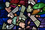 Detail, Angels Singing and Playing Harp and Flute, Francis Memorial Window or Angel Chorus