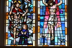 Detail of The Resurrection or Smith Memorial Window and The Crucifixion or M. Hiscocks Memorial Window by Christopher Wallis
