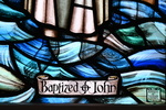 Detail, Inscription and Signature from Baptized by John or the Edwards and Hueston Memorial Windows by Christopher Wallis and Edwards Glass