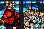 Detail 7, Children’s’ Heads from Christ and the Children or Lantz Memorial Window