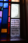 Detail, Inscription from Icon of Saint John window by Christopher Wallis