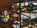 Detail, Hand of God and Christ from The Resurrection Window by Christopher Wallis