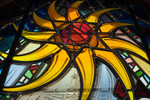 Detail, Sun from In the Beginning Window or Bartram Memorial Window by Christopher Wallis