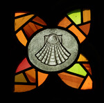 Detail, Shell from The Sacrament of Baptism and the Eucharist Window or James Memorial Windows by Christopher Wallis