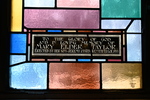 Detail, Inscription from M.E. Taylor Memorial Window by Christopher Wallis