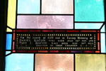 Detail 1, Inscription from Blessed Art Thou Among Women or E. AND M. Garrett Memorial Window by Christopher Wallis