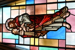 Detail, Christ and Child from Christ and Child or E. and W. Dunston Memorial window by Christopher Wallis
