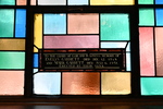 Detail 2, Inscription from Blessed Art Thou Among Women or E. AND M. Garrett Memorial Window by Christopher Wallis