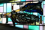 Detail 2, Gabriel and Mary from Blessed Art Thou Among Women or E. AND M. Garrett Memorial Window by Christopher Wallis
