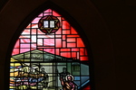 Detail, Star of David and Ten Commandments from Paul as Martyr by Christopher Wallis, Geri Binks, TIm Kelly, and Hopkins Glass