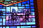 Detail, The Flight into Egypt from the Nativity Window by Christopher Wallis, Geri Binks, Tim Kelly, and Hopkins Glass