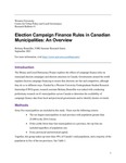 Election Campaign Finance Rules in Canadian Municipalities: An Overview by Brittany L. Bouteiller