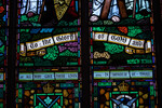 Detail, Inscription from War Memorial Window by Meikle Stained Glass Studio Toronto