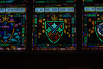 Detail, Army Coat of Arms and Inscription from War Memorial Window by Meikle Stained Glass Studio Toronto