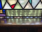 Detail, Inscription from Mary Campbell Memorial Window