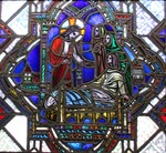 Detail, Resurrection of the Daughter of Jairus from Christ Healing the Sick and Poor Window by Yvonne Williams and Esther Johnson