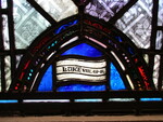 Detail Inscription in Healing the Paralytic from Christ Healing the Sick and Poor window by Yvonne Williams and Esther Johnson