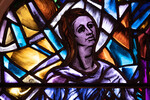 Detail, Head of Priscilla, from Priscilla Window or Women's Auxiliary Memorial Window by Yvonne Williams