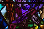 Detail, Feet of Priscilla and Glass Patterning, from Priscilla Window or Women's Auxiliary Memorial Window by Yvonne Williams