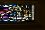 Detail, Inscription and Dragon from Left Lancet of Soldier’s Window or Signalman Henry Tree Memorial Window by Smiths Ramsdale