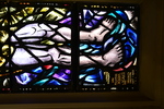 Detail, Inscription from Left Lancet of The Baptism of Christ or Rev. Canon Sextus K. Stile’s Window by Yvonne Williams