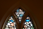 Detail, Inscription from Upper Light of The Albert and Julia Moffitt Memorial Window by Yvonne Williams