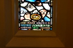 Detail, Inscriptions from Martha Amelia Stiles Memorial Window or St. Francis of Assisi Tending to the Poor