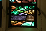 Detail, Inscription from Right Lancet of The Child in the Midst or The Guide Window by Ellen Simon