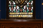 Detail, Inscription of Central Lancet Window from The Transfiguration by Yvonne Willliams and Esther Johnson